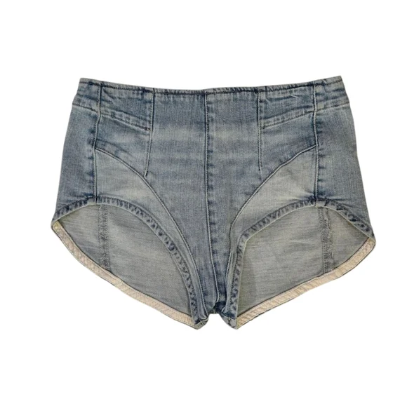 WE THE FREE PEOPLE KEEP IT BRIEF DENIM MICRO SHORTS EAST COAST NWOT XS - Picture 9 of 9